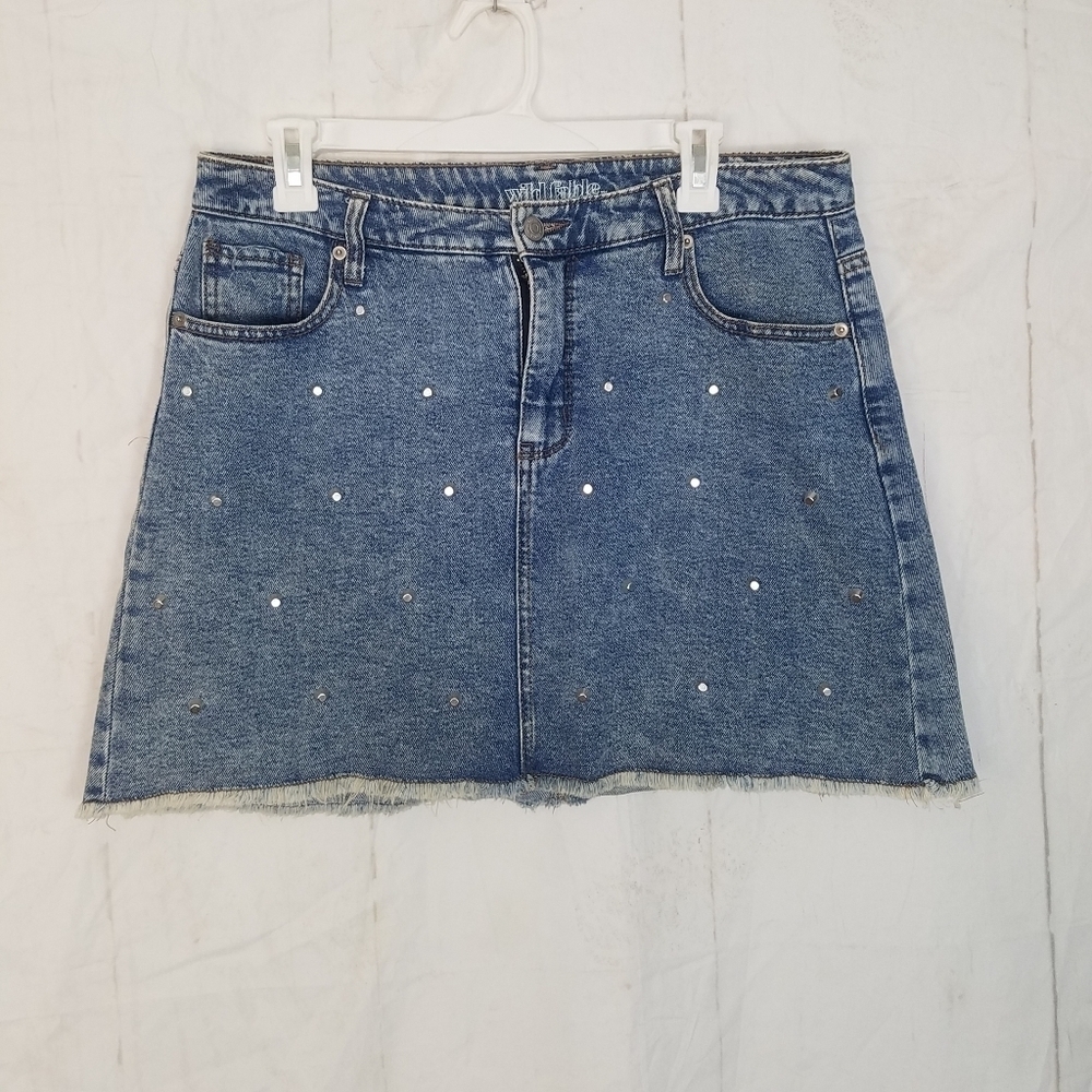 Wild Fable studded Jean denim skirt